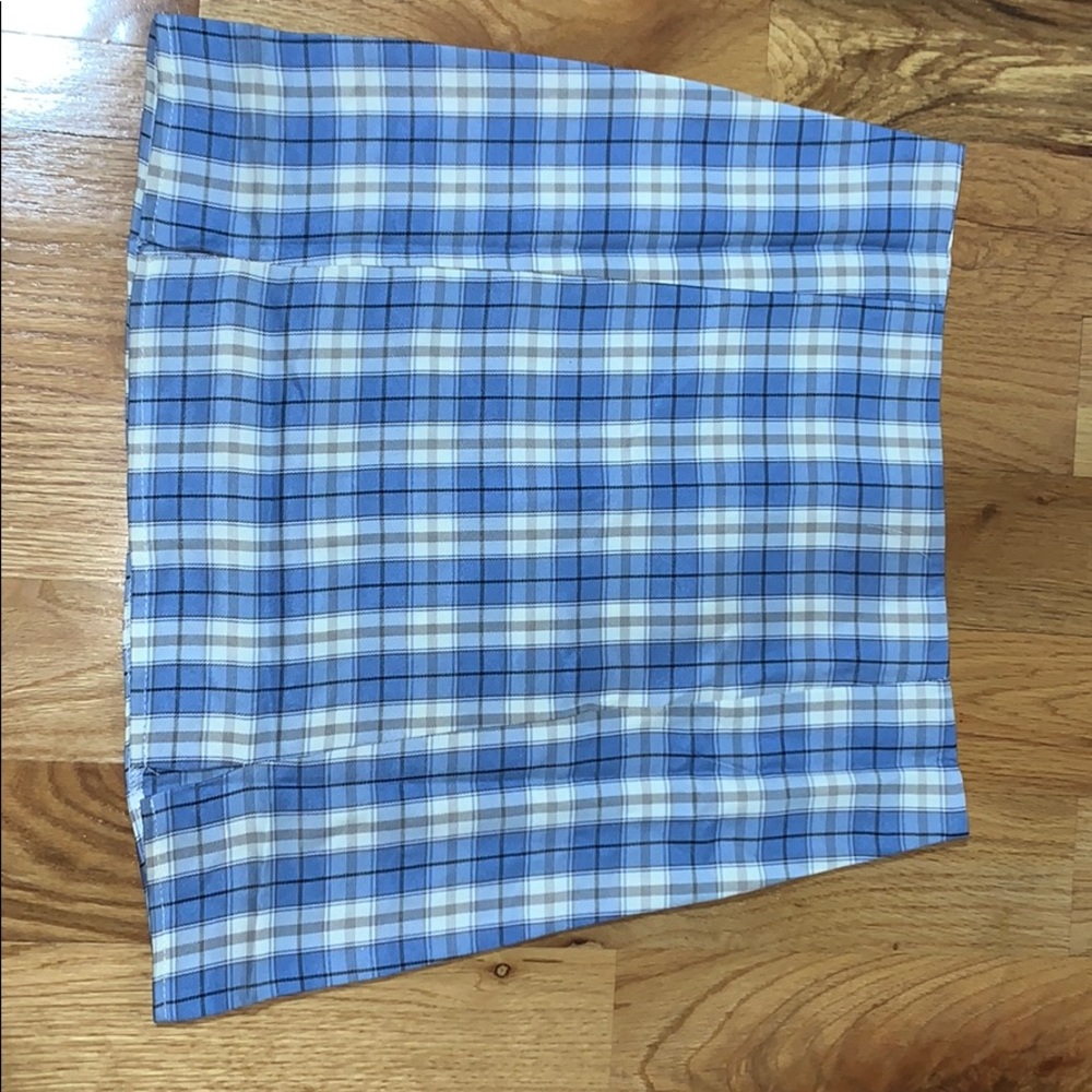 Blue High Waisted Plaid Skirt
